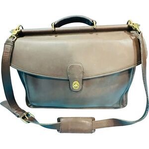 COACH Vintage Coach Circa 1995 USA 5255 Beekman Briefcase Brown Leather Shoulder